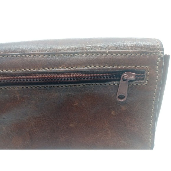 Cuoieria Fiorentina Vintage Clutch Wallet - Brown Genuine Leather - Made Italy - Picture 3 of 7